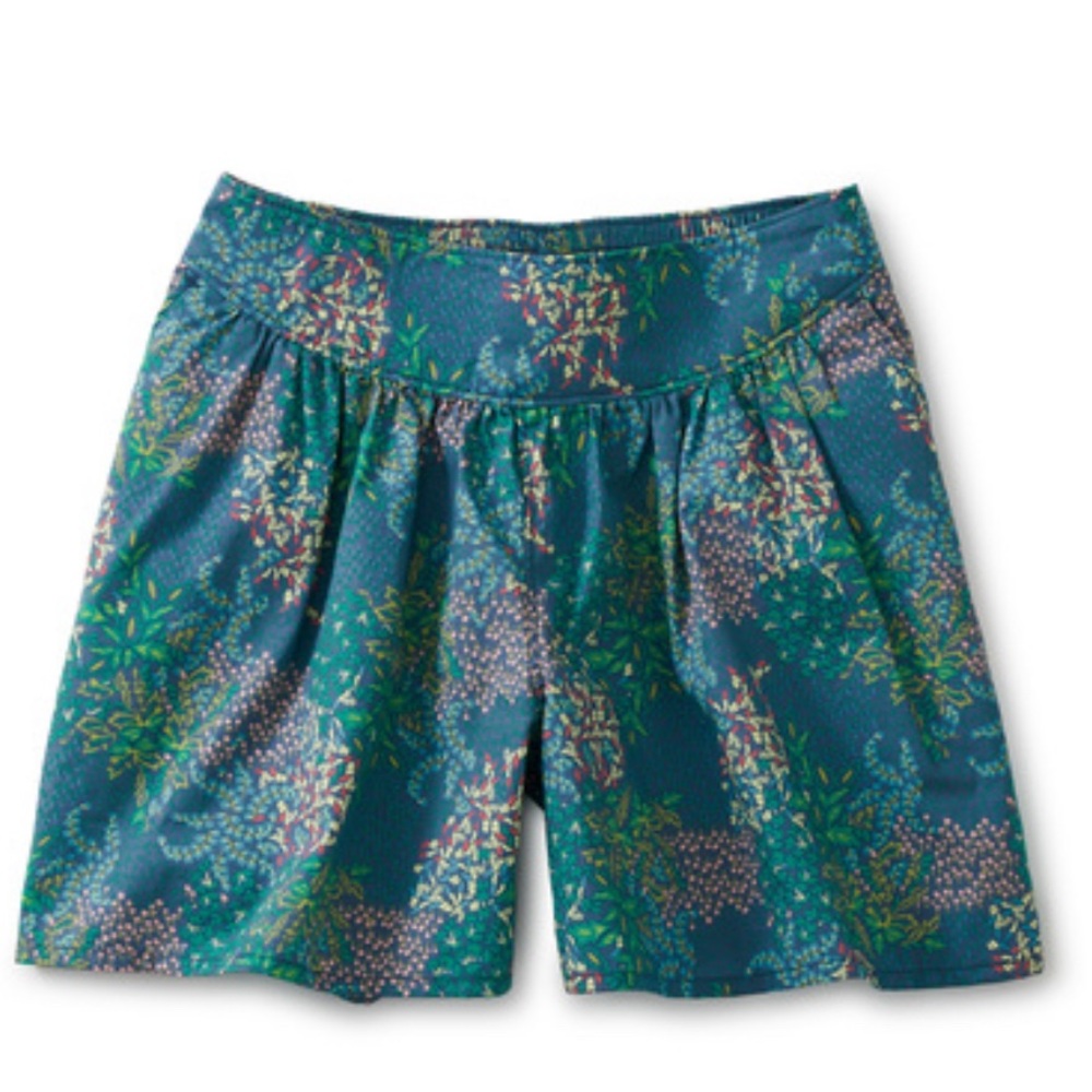 Tea Collection Green Floral Kids Shorts- NWOT